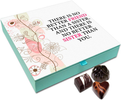 

Chocholik Rakhi Gift - There Is NO Better Sister Than You Chocolate Box For Brother / Sister - 9pc Truffles(108 g)