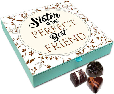 

Chocholik Rakshabandan Gift Box - Sister Is The Perfect Best Friend Chocolate Box For Brother / Sister - 9pc Truffles(108 g)
