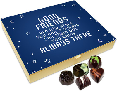 

Chocholik Friendship Gift Box - Good Friends Will Be There In Difficult Times Chocolate Box For Friends - 20pc Truffles(240 g)