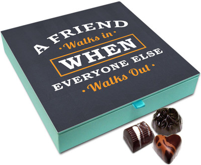 

Chocholik Friendship Gift Box - A Friend Walks In When Everyone Else Walks Out Chocolate Box For Friends - 9pc Truffles(108 g)