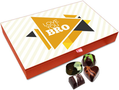

Chocholik Rakhi Gift Box - Love You Bro Chocolate Box For Brother / Sister - 12pc Truffles(144 g)