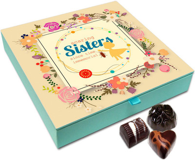 

Chocholik Rakhi Gift Box - Scaring Sister Since Time Immemorial Chocolate Box For Brother / Sister - 9pc Truffles(108 g)