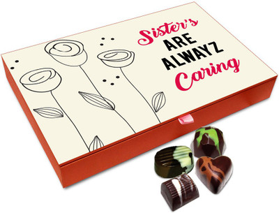 

Chocholik Rakhi Gift Box - Sisters Are Always Caring Chocolate Box For Brother / Sister - 12pc Truffles(144 g)