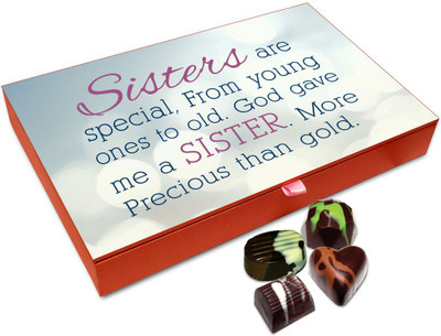 

Chocholik Rakhi Gift Box - Sisters Are Special Gift From God Chocolate Box For Brother / Sister - 12pc Truffles(144 g)
