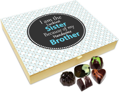 

Chocholik Rakhi Gift Box - I Am The Luckiest Sister Chocolate Box For Brother / Sister - 20pc Truffles(240 g)