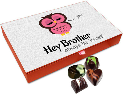 

Chocholik Rakhi Gift Box - Hey Brother Always Be Yourself Chocolate Box For Brother / Sister - 12pc Truffles(144 g)