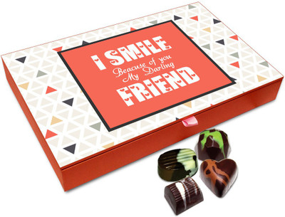

Chocholik Friendship Gift Box - I Smile Because Of You Chocolate Box For Friends - 12pc Truffles(144 g)