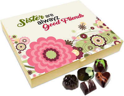 

Chocholik Rakhi Gift Box - Sisters Are Always Good Friends Chocolate Box For Brother / Sister - 20pc Truffles(240 g)