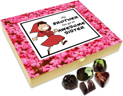 

Chocholik Rakhi Gift Box - My Brother Has Awesome Sister Chocolate Box For Brother / Sister - 20pc Truffles(240 g)