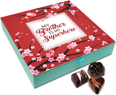 

Chocholik Raksha-bandhan Gift Box - Superhero Brother Chocolate Box For Brother / Sister - 9pc Truffles(108 g)