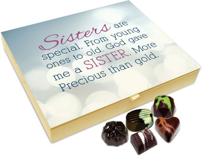 Chocholik Rakhi Gift Box - Sisters Are Special Gift From God Chocolate Box For Brother / Sister - 20pc Truffles(240 g) Chocholik Rakhi Gift Box - Sisters Are Special Gift From God Chocolate Box For Brother / Sister - 20pc Truffles(240 g)