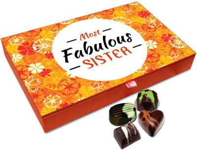 

Chocholik Rakhi Gift Box - I Have The Most Fabulous Sister On Earth Chocolate Box For Brother / Sister - 12pc Truffles(144 g)