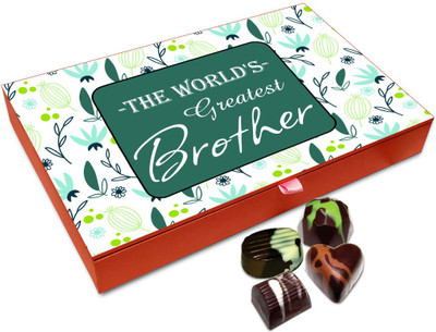 

Chocholik Rakhi Gift Box - The World's Greatest Brother Chocolate Box For Brother / Sister - 12pc Truffles(144 g)
