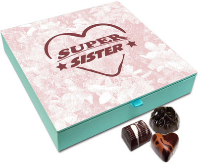 

Chocholik Raksha-bandhan Gift Box - Super Sisters Ever Chocolate Box For Brother / Sister - 9pc Truffles(108 g)