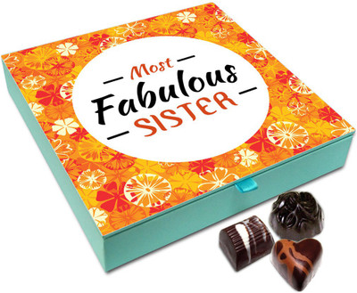 

Chocholik Rakhi Gift Box - I Have The Most Fabulous Sister On Earth Chocolate Box For Brother / Sister - 9pc Truffles(108 g)