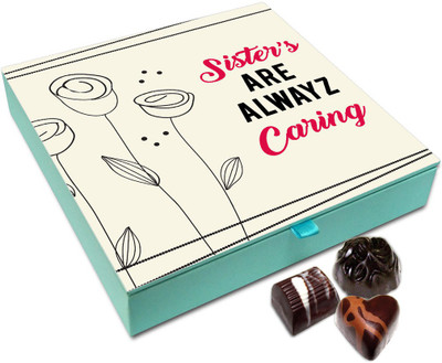 

Chocholik Rakhi Gift Box - Sisters Are Always Caring Chocolate Box For Brother / Sister - 9pc Truffles(108 g)