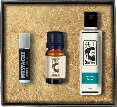 

Beardo The Irish Royale Beard Fragrance Hair Oil - Beard Wash & Moustache Growth Roll on Combo Set(Set of 3)