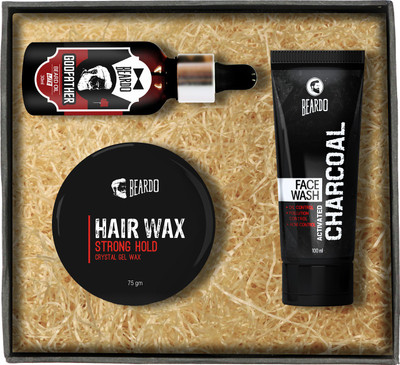 

Beardo Godfather Lite Beard Oil - Strong Hold Hair Wax & Activated Charcoal Facewash Combo set of 3(Set of 3)