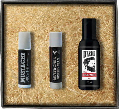 

Beardo Beard & Hair Growth Oil 50 ml - Moustache Growth Roll on & Moustache Wax Stick Combo Set Of 3(Set of 3)