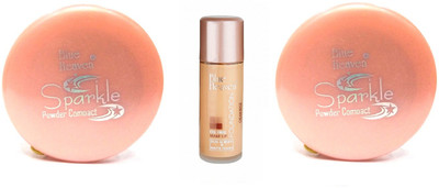 

Blue Heaven 2 sparkle compact powder with oil free foundation(Set of 3)