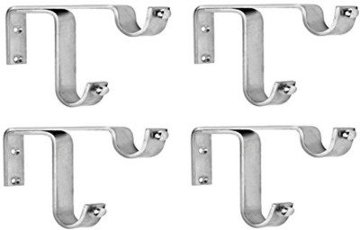 SHAKS TRADERS Silver Rod Rail Bracket Metal(Pack of 4)