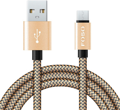 

FOSO Nylon Braided Micro USB Cable For Charging & Sync Data to Android SmartPhones Micro USB Cable(Android Phones, Gold, Sync and Charge Cable)