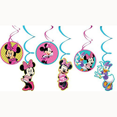 

PARTY PROPZ Multicolor MINNIE MOUSE BIRTHDAY DECORATION/ CHARACTER SWIRL HANGING 12 PC/MINNIE MOUSE PARTY SUPPLIES - 12 g