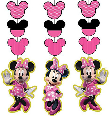 

PARTY PROPZ Multicolor MINNIE BIRTHDAY DECORATION/ STRING HANGING SET OF 3/ MINNIE THEME PARTY SUPPLIES - 3 g