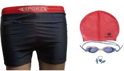 

Syndicate Sports Swimming Goggles, Silicone Cap with Mens Swim Shorts Swimming Kit