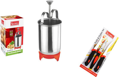 

Nestwell MENDUVADA MAKER WITH KNIFE & PEELER Meduwada maker WITH Knife & Peeler Silver Kitchen Tool Set(Silver)