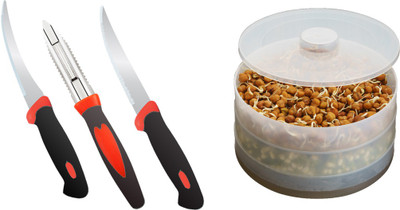 

Nestwell KNIFE PELLER WITH SPROUT MAKER KITCHEN TOOL SET KNIFE PELLER WITH SPROUT MAKER KITCHEN TOOL SET Black Kitchen Tool Set(Black)