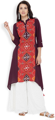 Vishudh Women Solid A-line Kurta(Red)