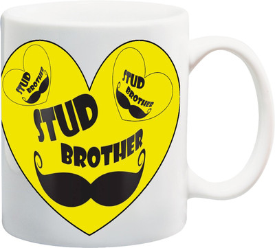 

ME&YOU Raksha Bandhan Gift For Bro/ Bhai; stud brother printed Ceramic Mug(325 ml), Multicolor
