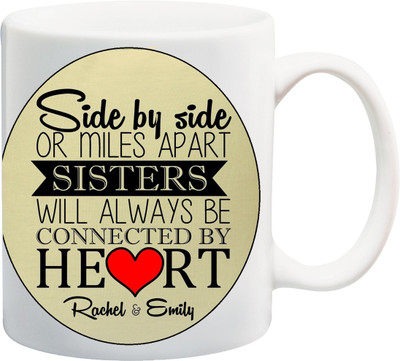 

ME&YOU Raksha Bandhan Gift For Sis/ Behan; cluster printed Ceramic Mug(325 ml), Multicolor