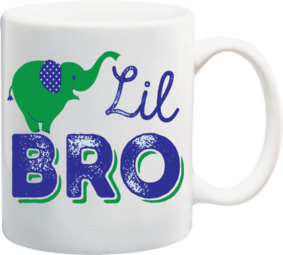 

ME&YOU Raksha Bandhan Gift For Brother/ Bhai; lil bro printed Ceramic Mug(325 ml), Multicolor