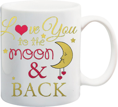 

ME&YOU Raksha Bandhan Gift For Brother/ Sister; love you to the moon & back ptinted Ceramic Mug(325 ml), Multicolor
