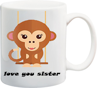 

ME&YOU Raksha Bandhan Gift For Sis/ Behan; love you sister printed Ceramic Mug(325 ml), Multicolor