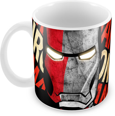 

Tuelip Printed Beautiful Design of Iron Man for Tea And Coffee 350 ml Ceramic Mug(350 ml), White