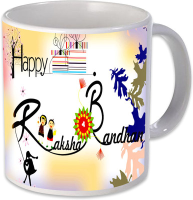 

Heyworlds Happy Raksha Bandhan Gifts 998 Ceramic Mug(325 ml), Multicolor