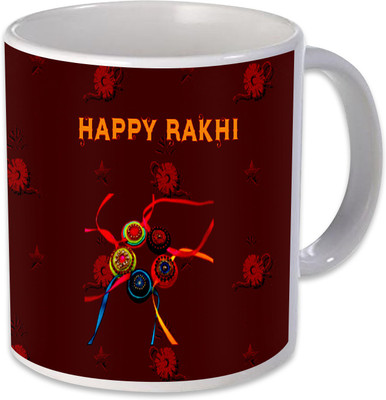 

Heyworlds Happy Rakhi Gifts 992 Ceramic Mug(325 ml), Multicolor