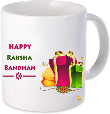 

Heyworlds Happy Raksha Bandhan Gifts 1087 Ceramic Mug(325 ml), Multicolor