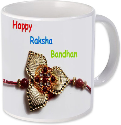 

Heyworlds Happy Raksha Bandhan Gifts 1085 Ceramic Mug(325 ml), Multicolor