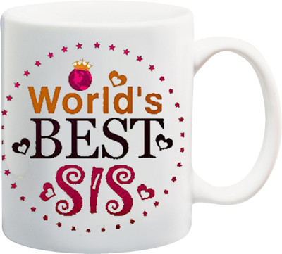 

ME&YOU Raksha Bandhan Gift For Sister/ Behan; world's best sis printed Ceramic Mug(325 ml), Multicolor