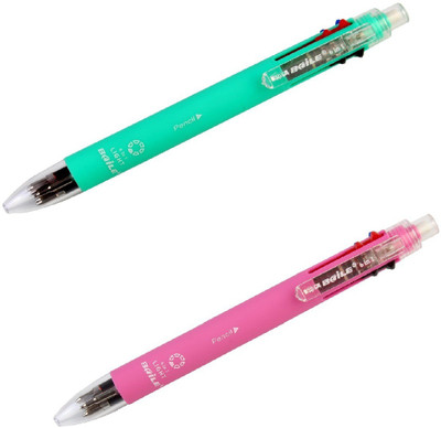 

Baile Baile 6 in 1 - 5 Multicolor Pen + Mechanical Pencil - 2 No.s-Color: Green and pink Ball Pen(Pack of 2)