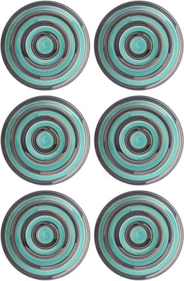 

caffeine 10 Inch Ceramic/Stoneware in Teal Illusion Handmade Dinner Plates(Pack of 6)
