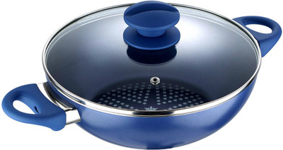 

Bergner Kadhai 26 cm(Aluminium, Non-stick, Induction Bottom), Blue