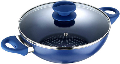 

Bergner Kadhai 24 cm(Aluminium, Non-stick, Induction Bottom), Blue