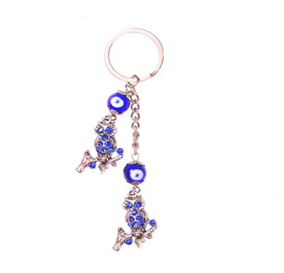 

MYEBIZSTORE Owl Keyring Design Fashion Nazar Suraksha Kawach Decorative Showpiece - 1 cm(Steel, Multicolor)