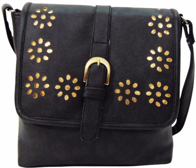 

Estoss Women Casual Black PU Sling Bag