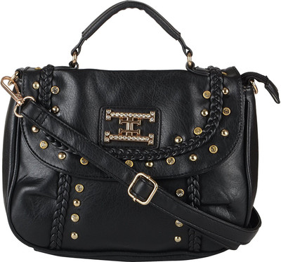 

lavu&me Women Casual Black Polyester Sling Bag